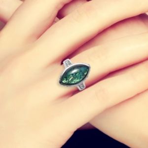 STAINLESS STEEL MYSTIC OPAL RING